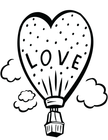 Kolorowanka online: Kolorowanka balon Love Kolorowanka online: Kolorowanka balon Love